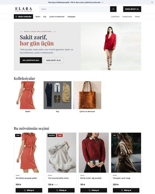 Moda butiki mağaza dizaynının ekran görüntüsü